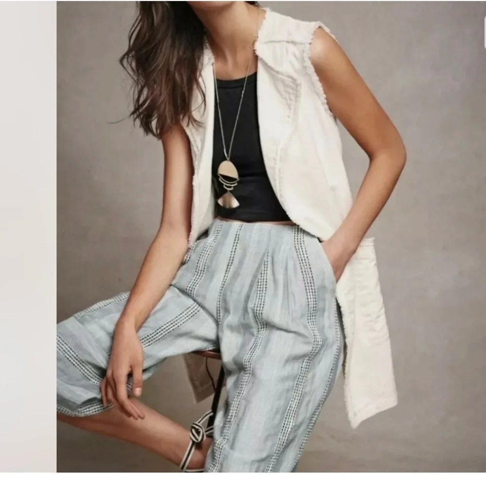 Anthropologie Elevenses frayed Luna open style vest - Picture 2 of 11
